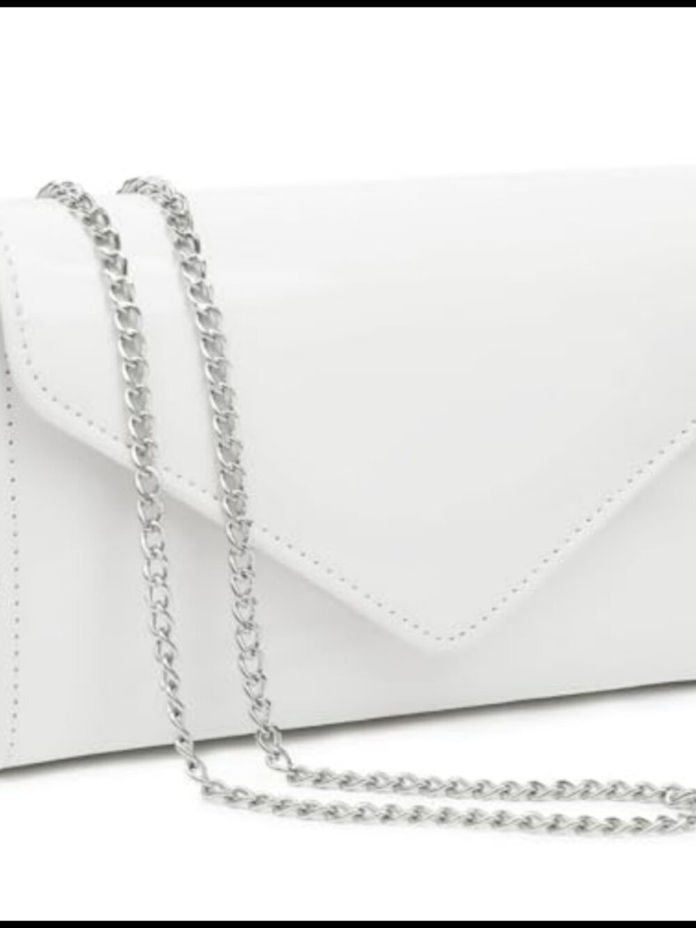 Vegan Patent Leather Evening Clutch Purse Detachable Chain Strap Formal